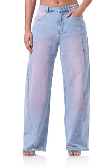 Archer Barrel Pant | Blue Pink Wash