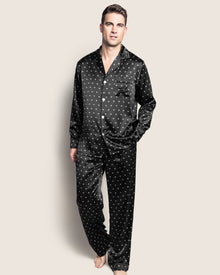 Men's Silk Pajama Set | Black Art Nouveau