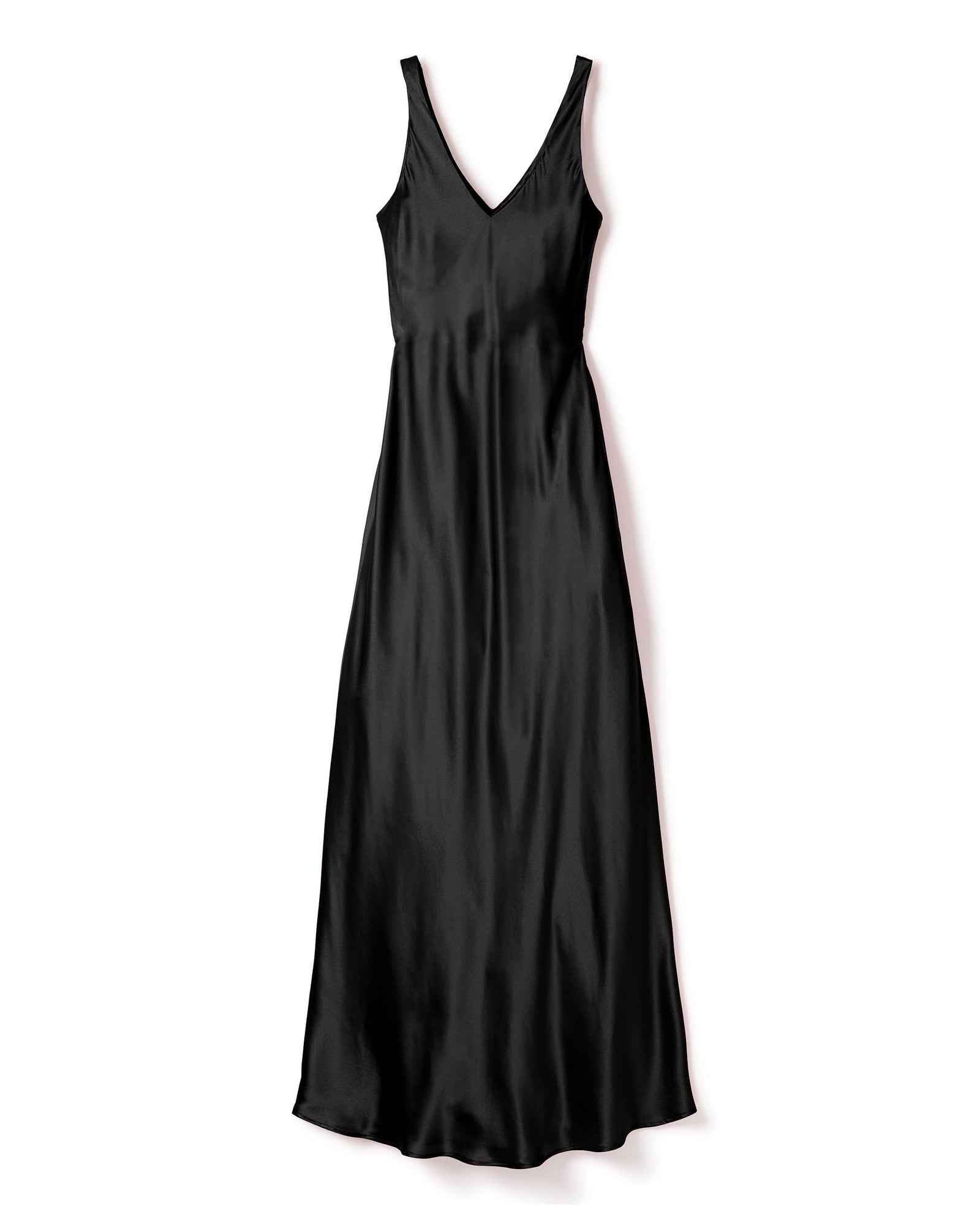 Women's Silk Long Slip | Black