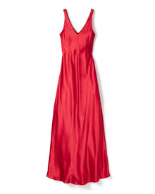 Women's Silk Long Slip | Crimson