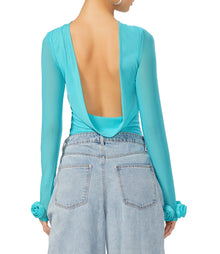 Lavi Rosette Top | Aqua