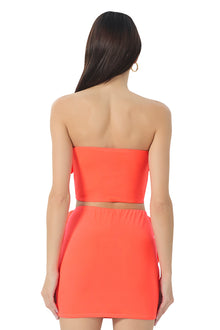 Este Rosette Top | Fiery Coral