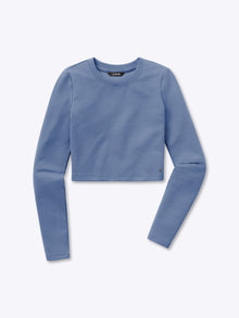 Womens | Long Sleeve Slim-Fit Tomboy-Cotton Cropped Tee | Atlantic