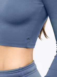 Womens | Long Sleeve Slim-Fit Tomboy-Cotton Cropped Tee | Atlantic