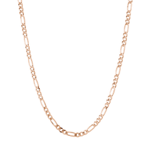 Large Gold Figaro Chain Necklace Vermeil 14K Rose Gold 18in 22in First