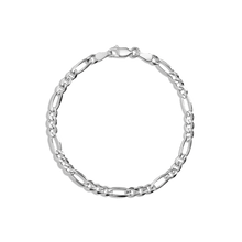 Large Gold Figaro Chain Bracelet Vermeil 14K White Gold