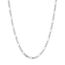 Large Gold Figaro Chain Necklace Vermeil 14K White Gold 18in 22in First