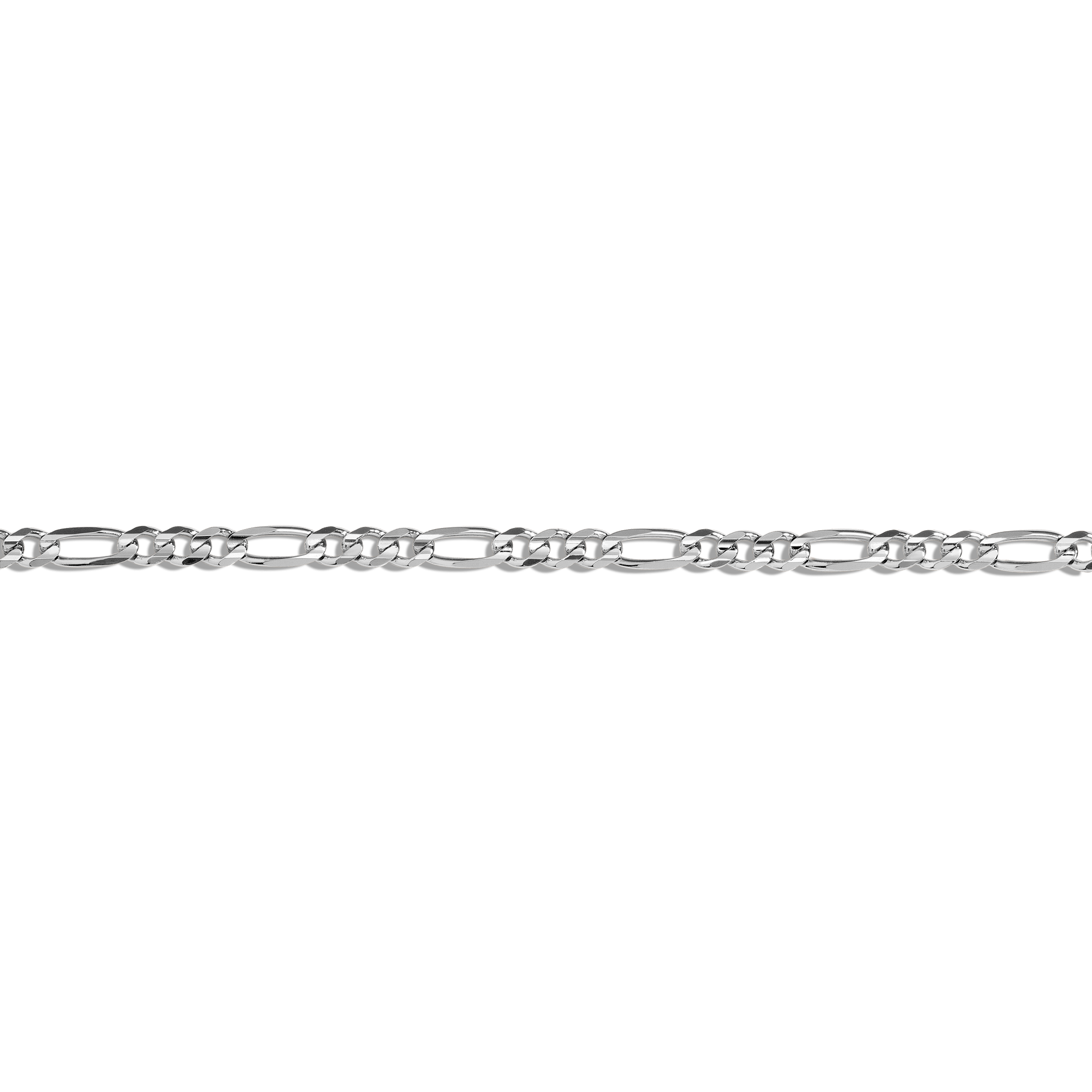 Large Gold Figaro Chain Bracelet Vermeil 14K White Gold First