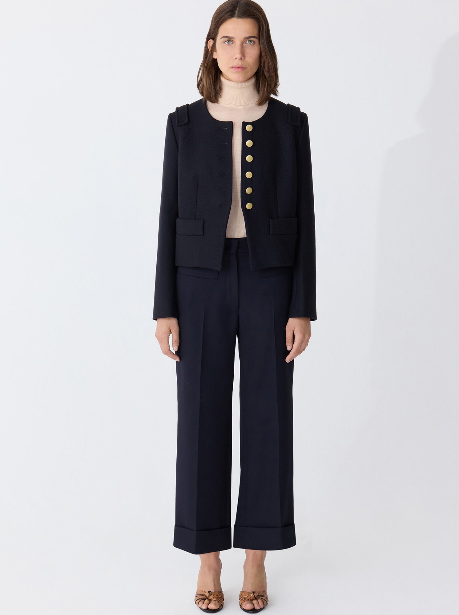 Aubrey Cropped Jacket | Navy