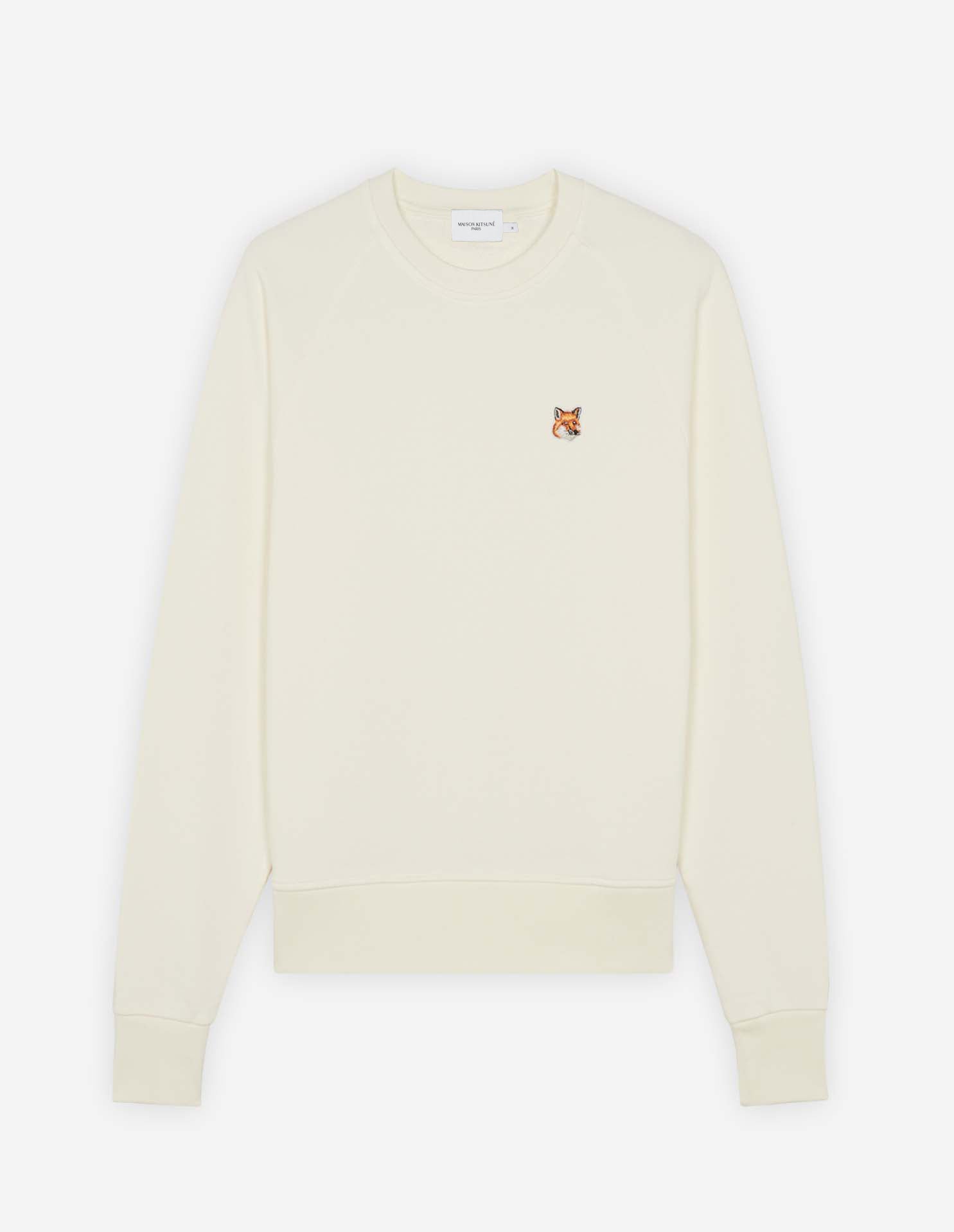 Womens | Ionic Fox Head Patch Adjusted Cotton Fleece Sweatshirt | Ecru