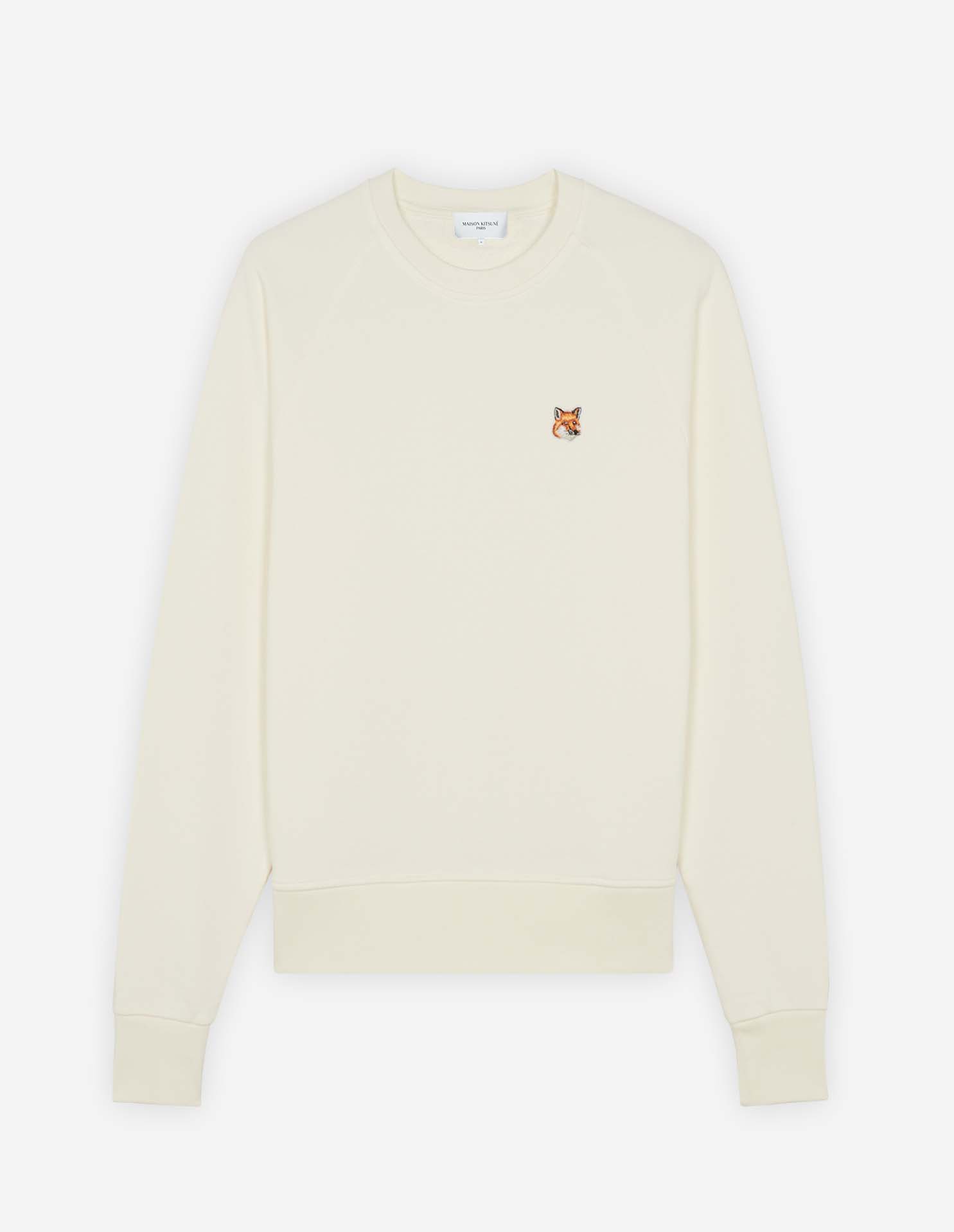 Womens | Ionic Fox Head Patch Adjusted Cotton Fleece Sweatshirt | Ecru