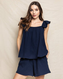 Women's Gauze Celeste Top | Navy