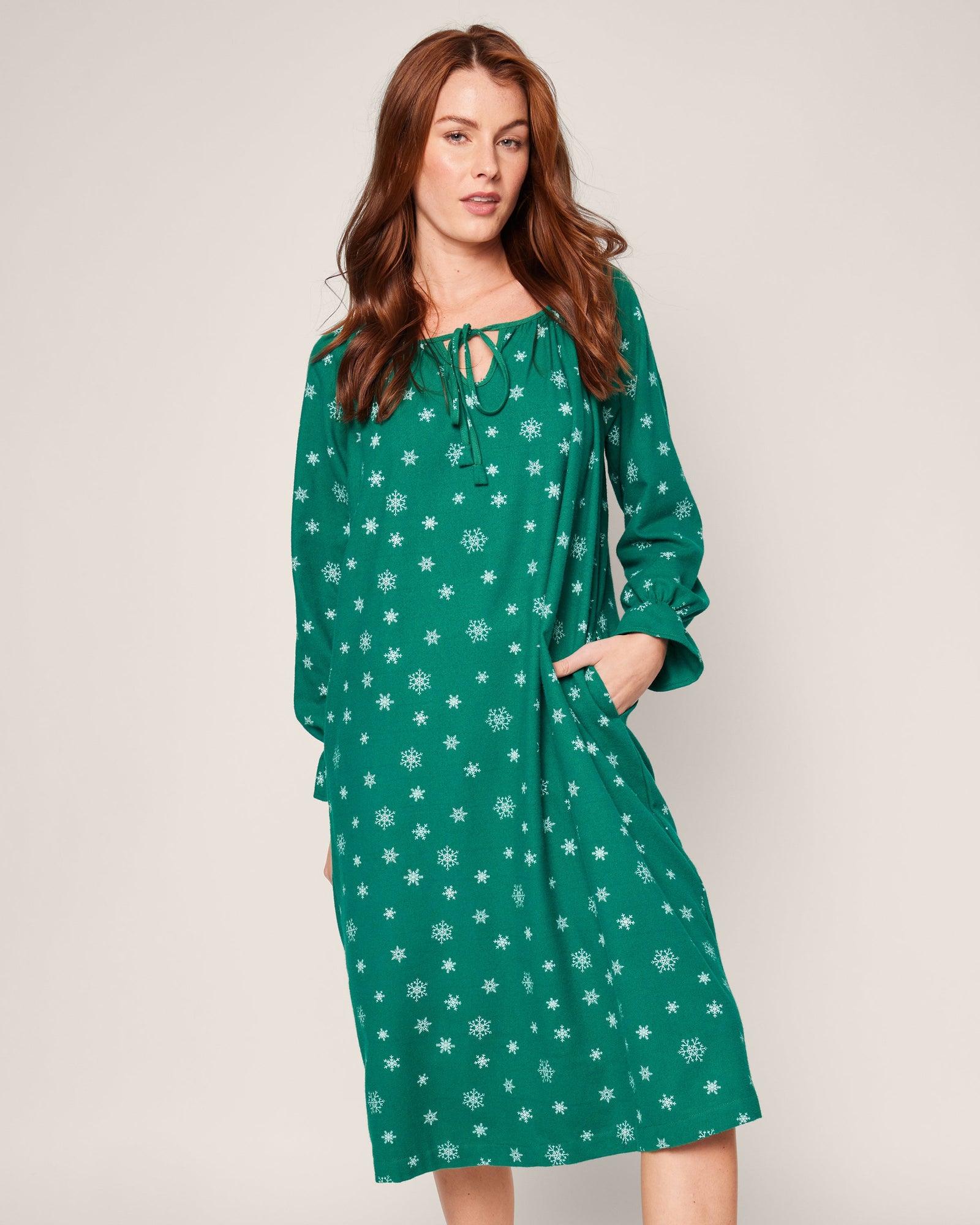 Women's Flannel Delphine Nightgown | Emerald Wonderland