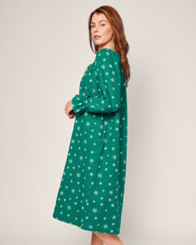 Women's Flannel Delphine Nightgown | Emerald Wonderland