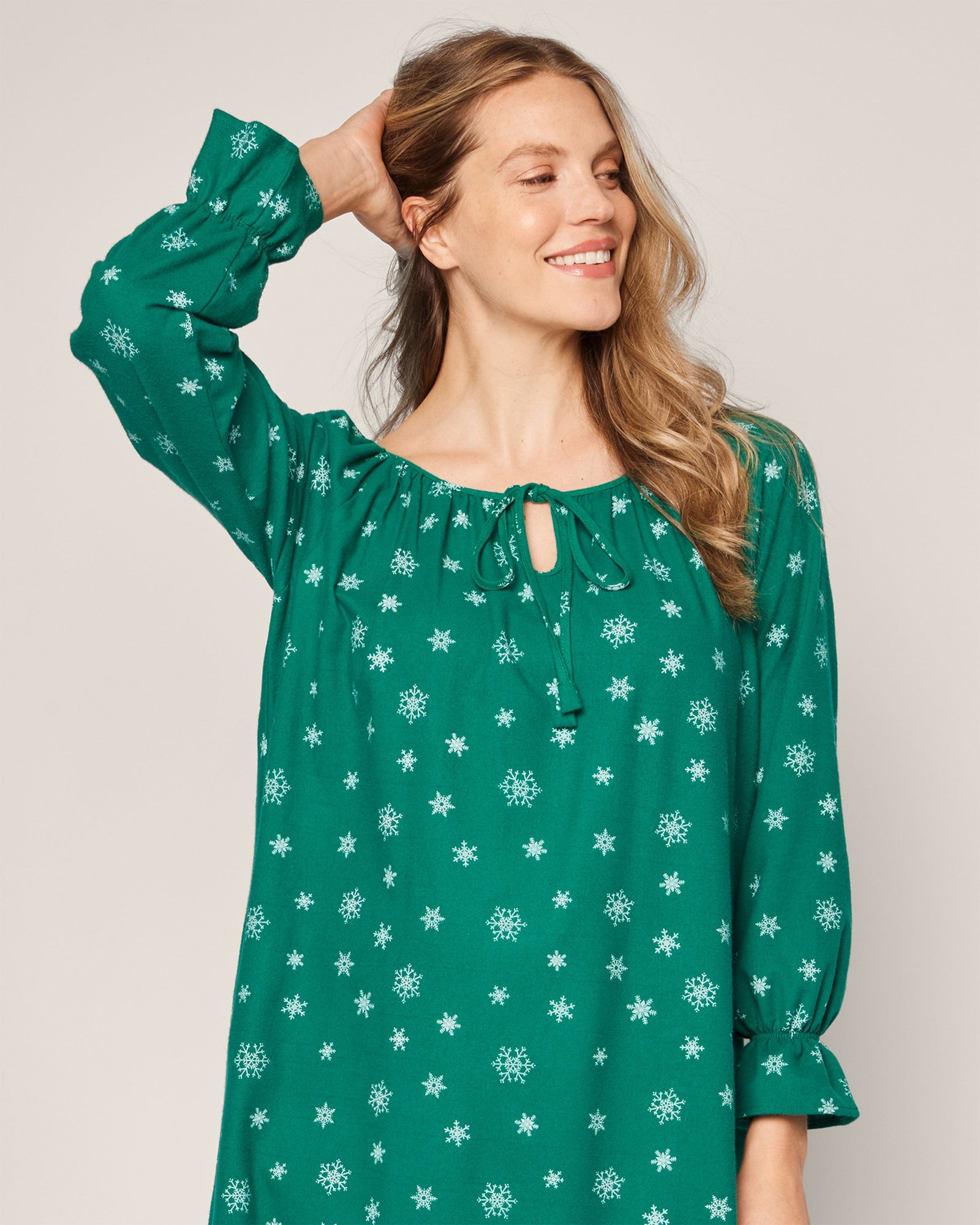 Women's Flannel Delphine Nightgown | Emerald Wonderland