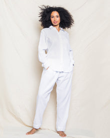 Women's Gauze Drawstring Pants | White