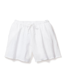 Women's Gauze Drawstring Shorts | White