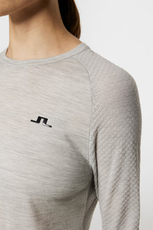 Women | Bella Wool LS T-Shirt | Light Grey Melange