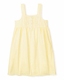 Women's Twill Charlotte Nightgown | Yellow Gingham