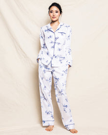 Women's Twill Pajama Set | Indigo Floral