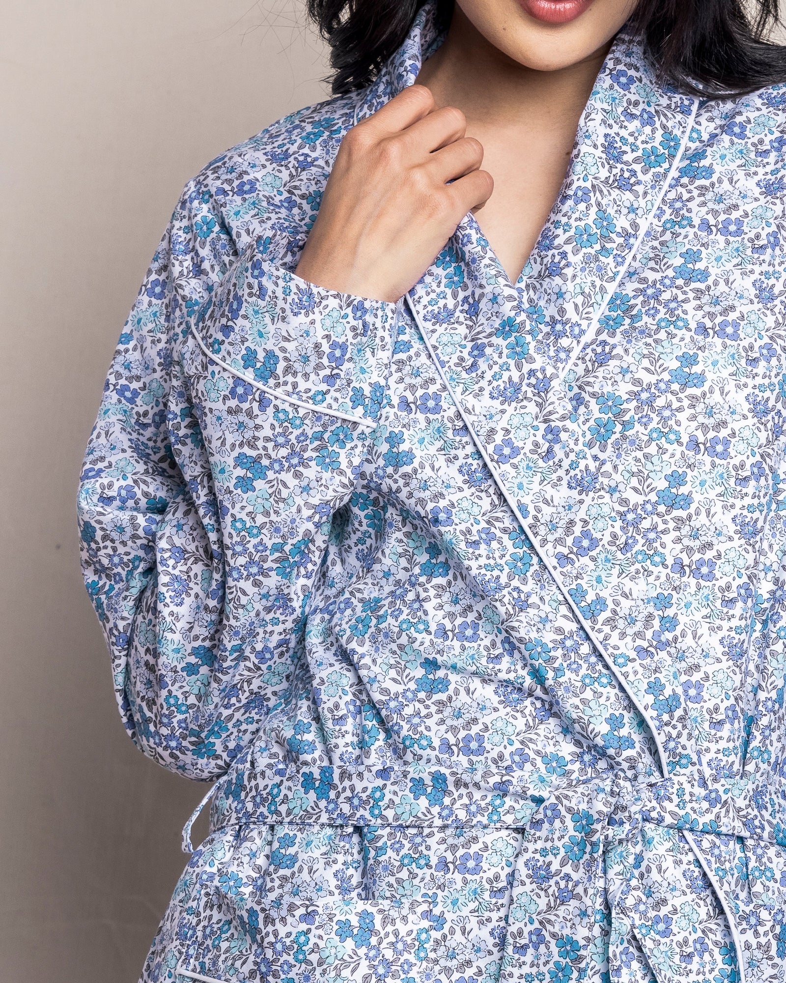 Women's Twill Robe | Fleur D'Azur