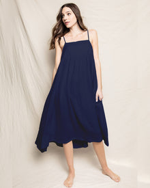 Women's Gauze Serene Lounge Dress | Navy