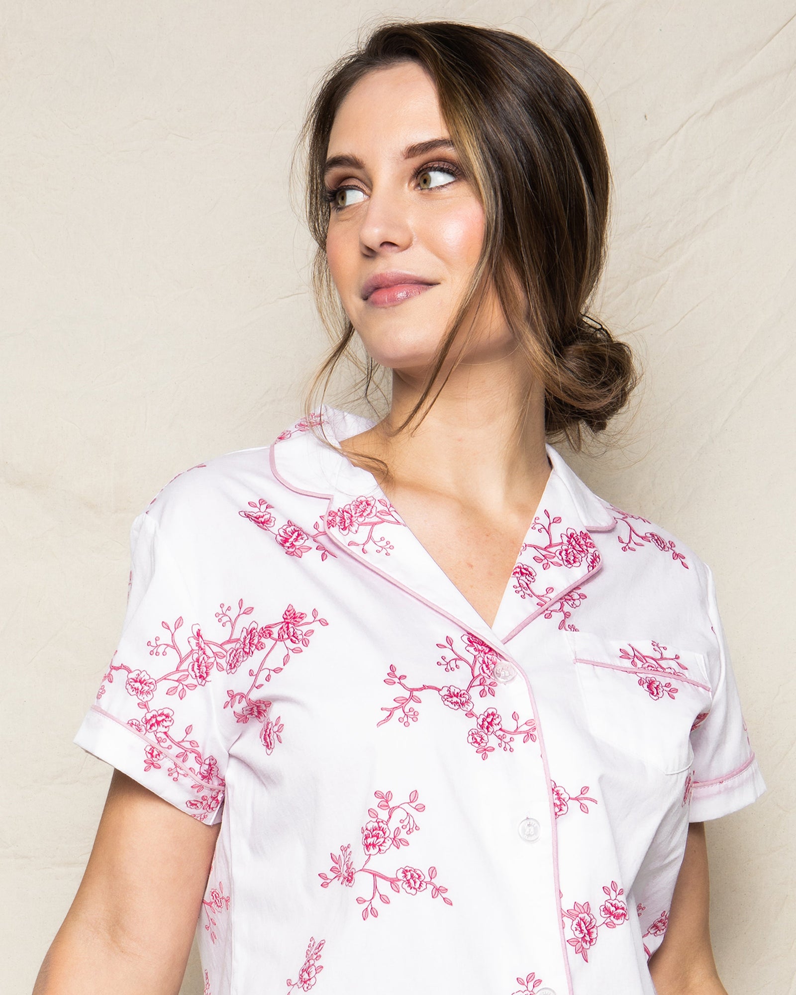 Women's Twill Pajama Short Set | English Rose Floral