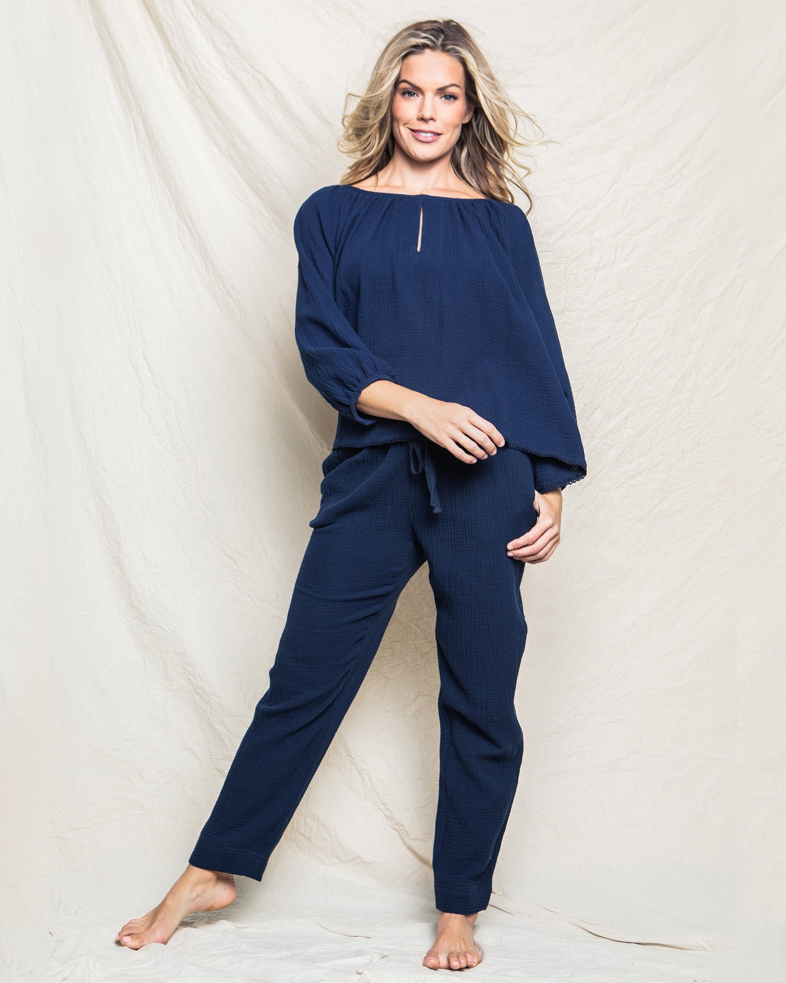 Women's Gauze Willow Scoopneck Top | Navy