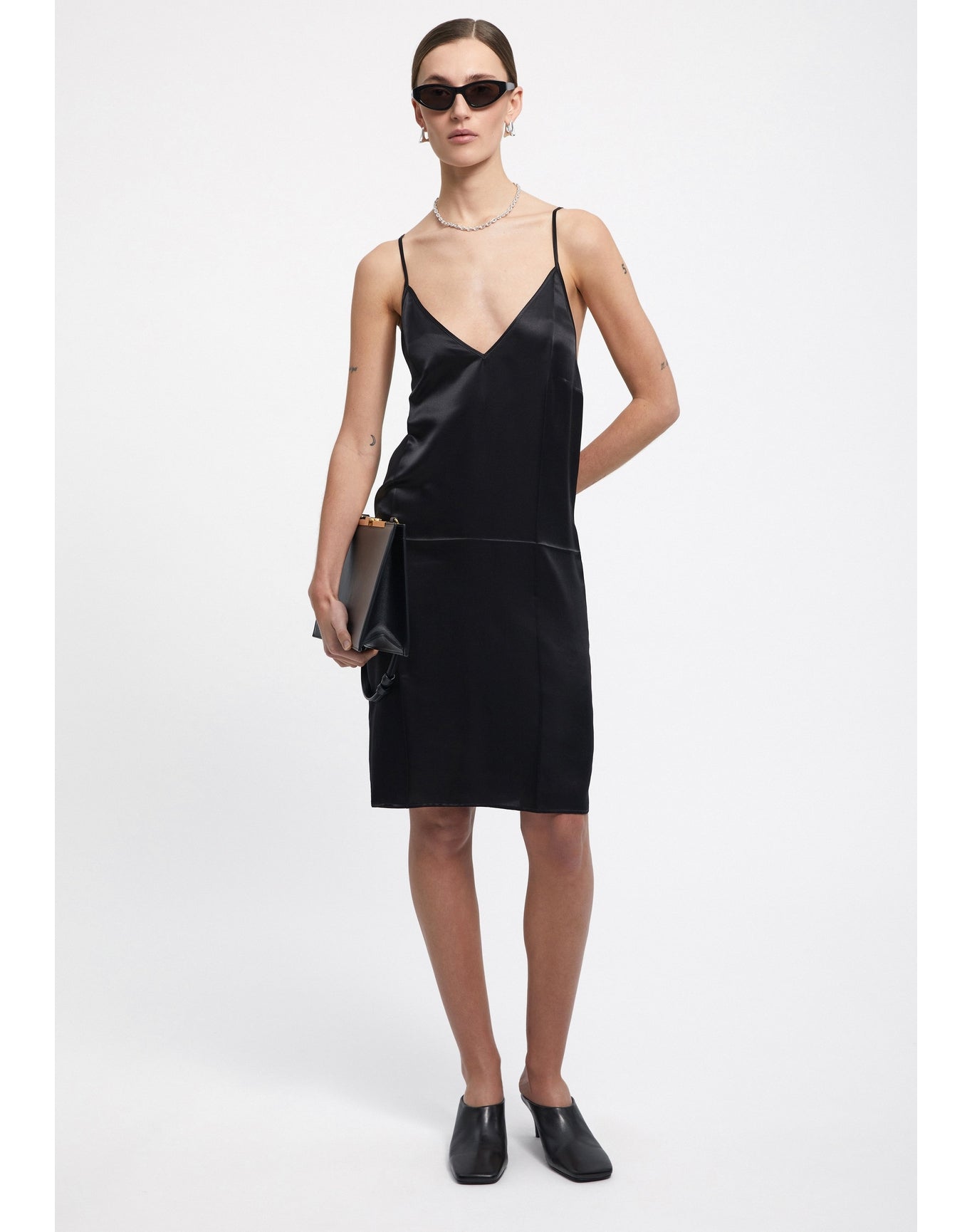 Abaco | V-Neck Slip Dress | Black