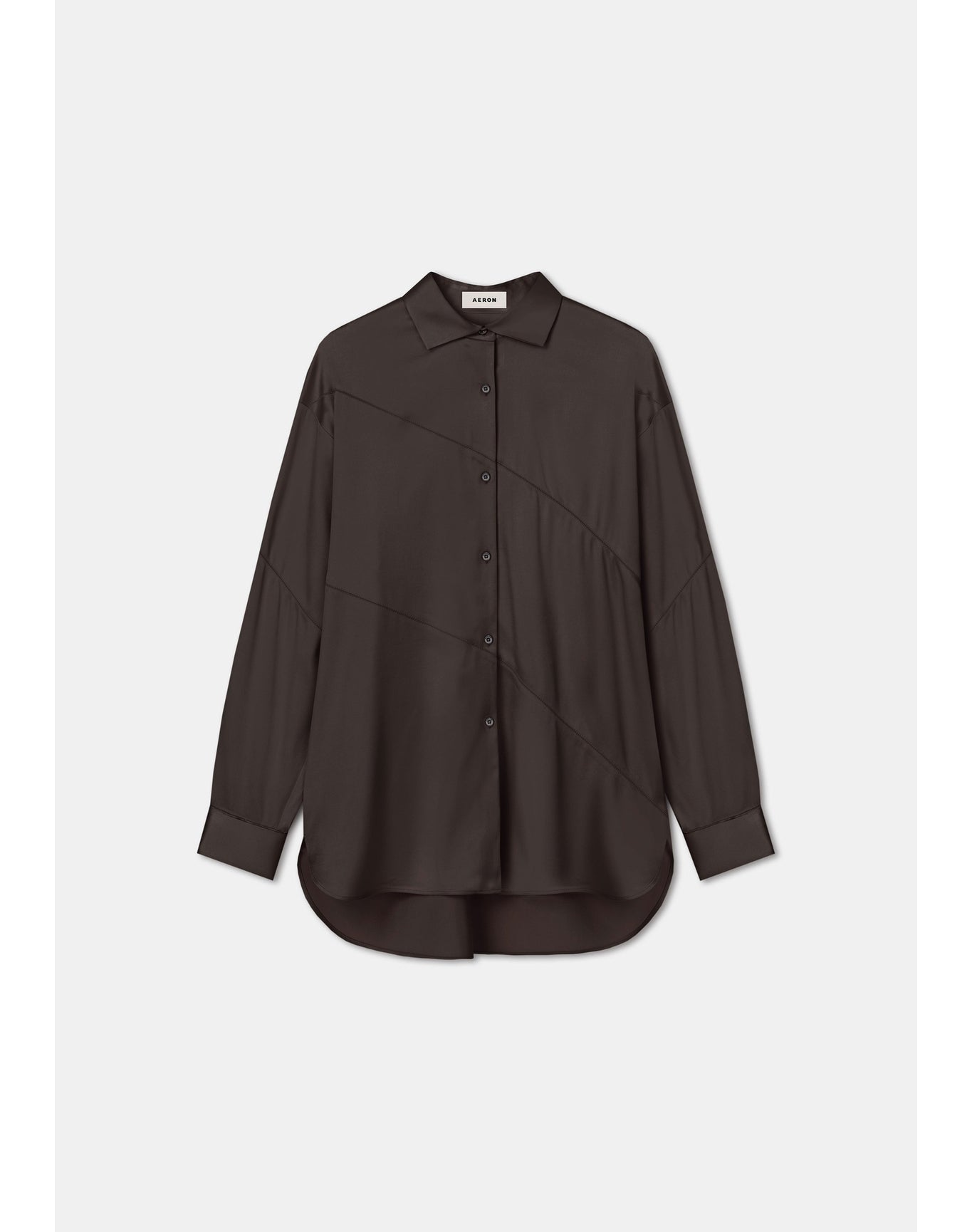Abigail | Oversized Satin Shirt | Storm