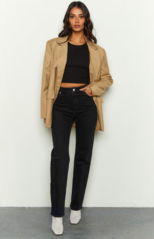 Abrand Chelsea High Straight Organic Jeans | Black