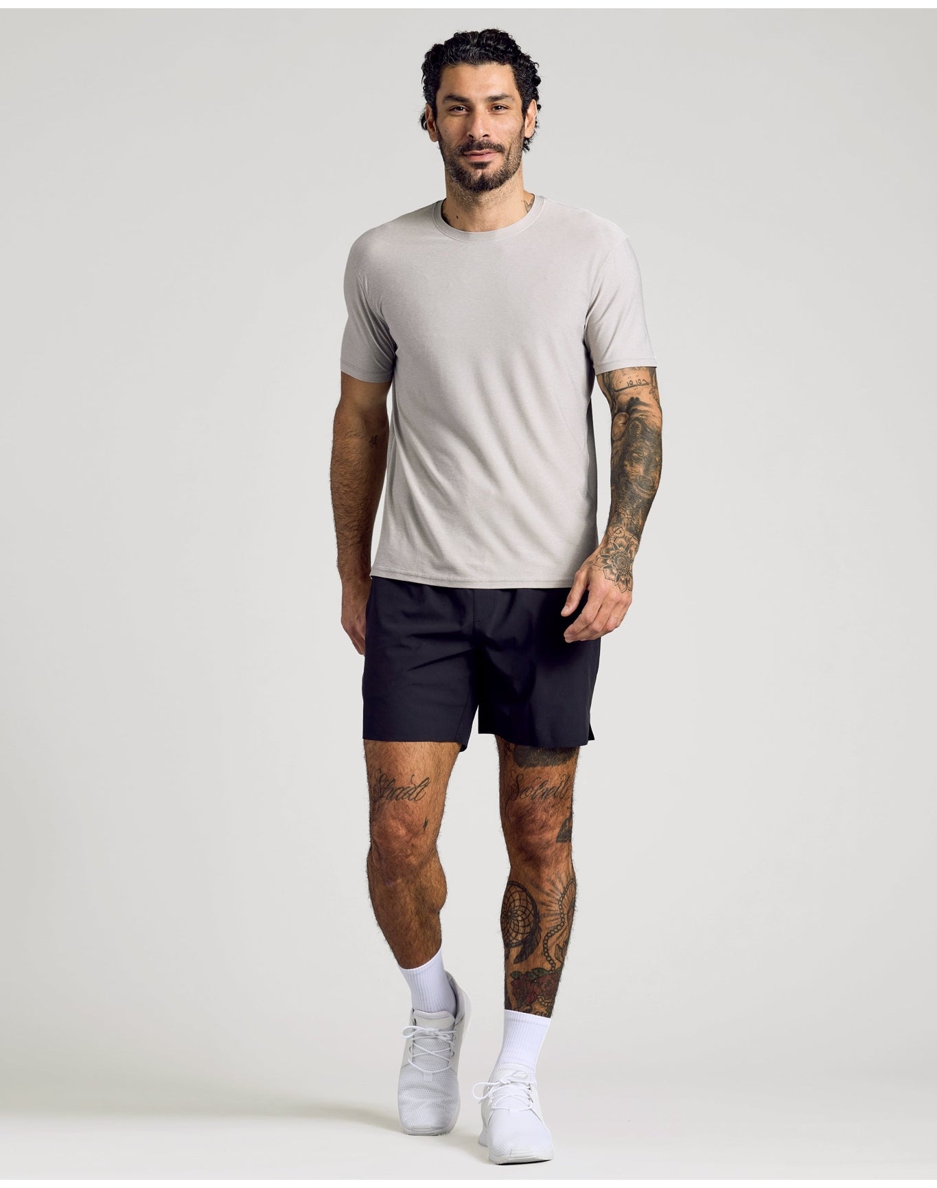Active Crew Neck Tee | Light Heather Gray