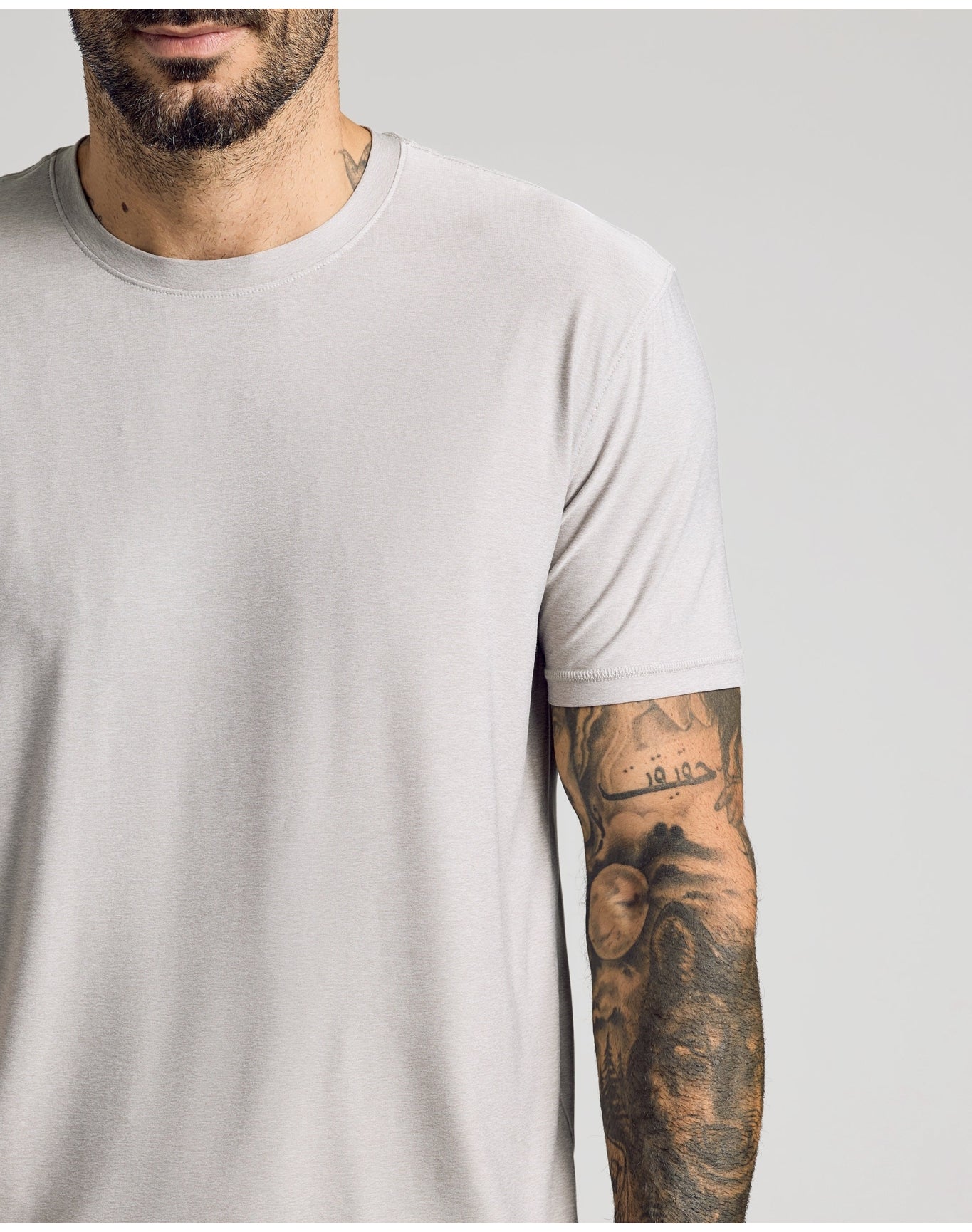 Active Crew Neck Tee | Light Heather Gray