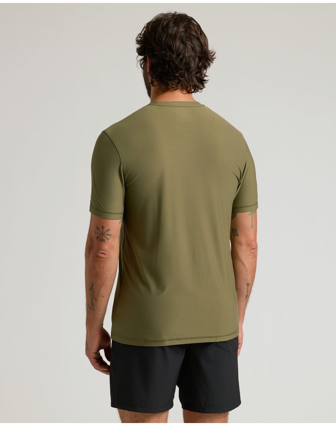 Active Crew Neck Tee | Military Green