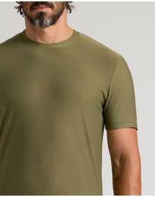 Active Crew Neck Tee | Military Green