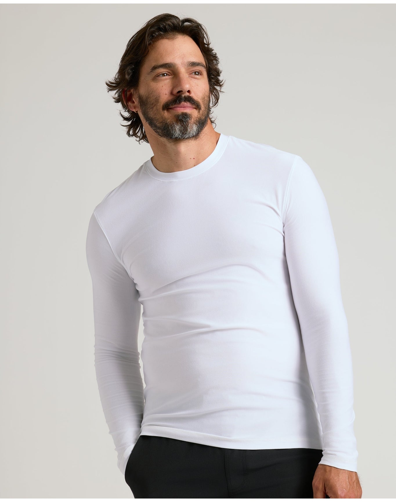 Active Long Sleeve Crew T-Shirt | White