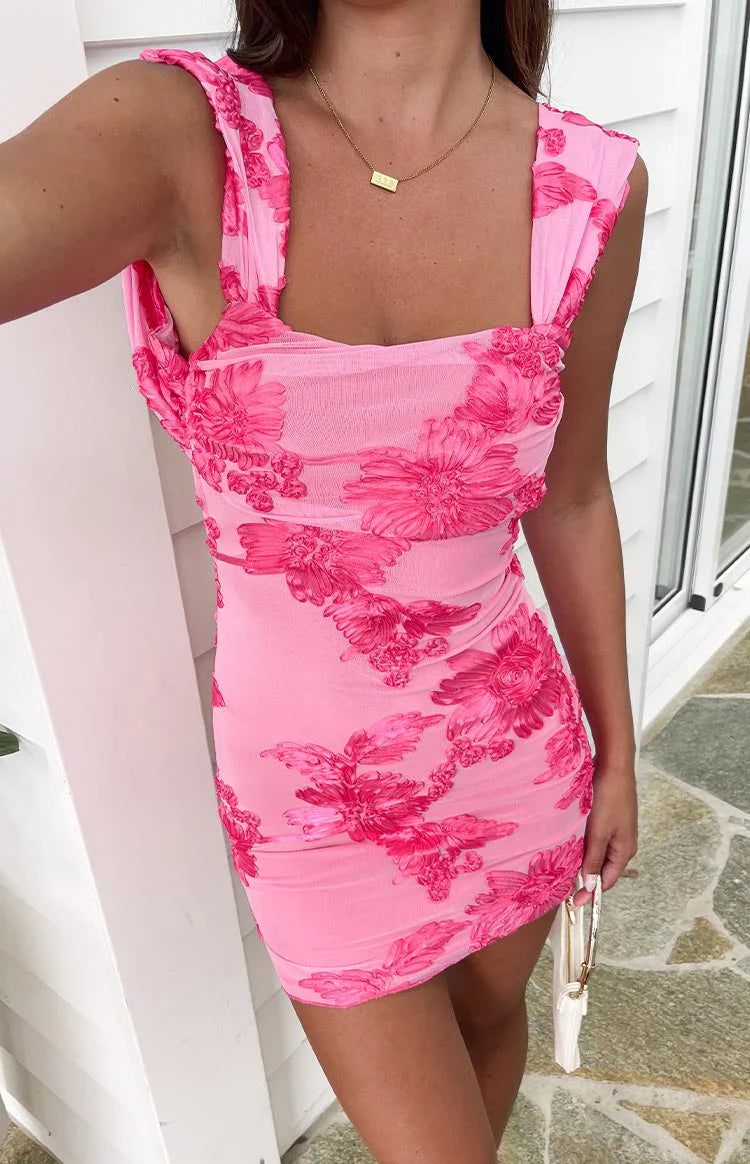 Ada Floral Mini Dress | Pink