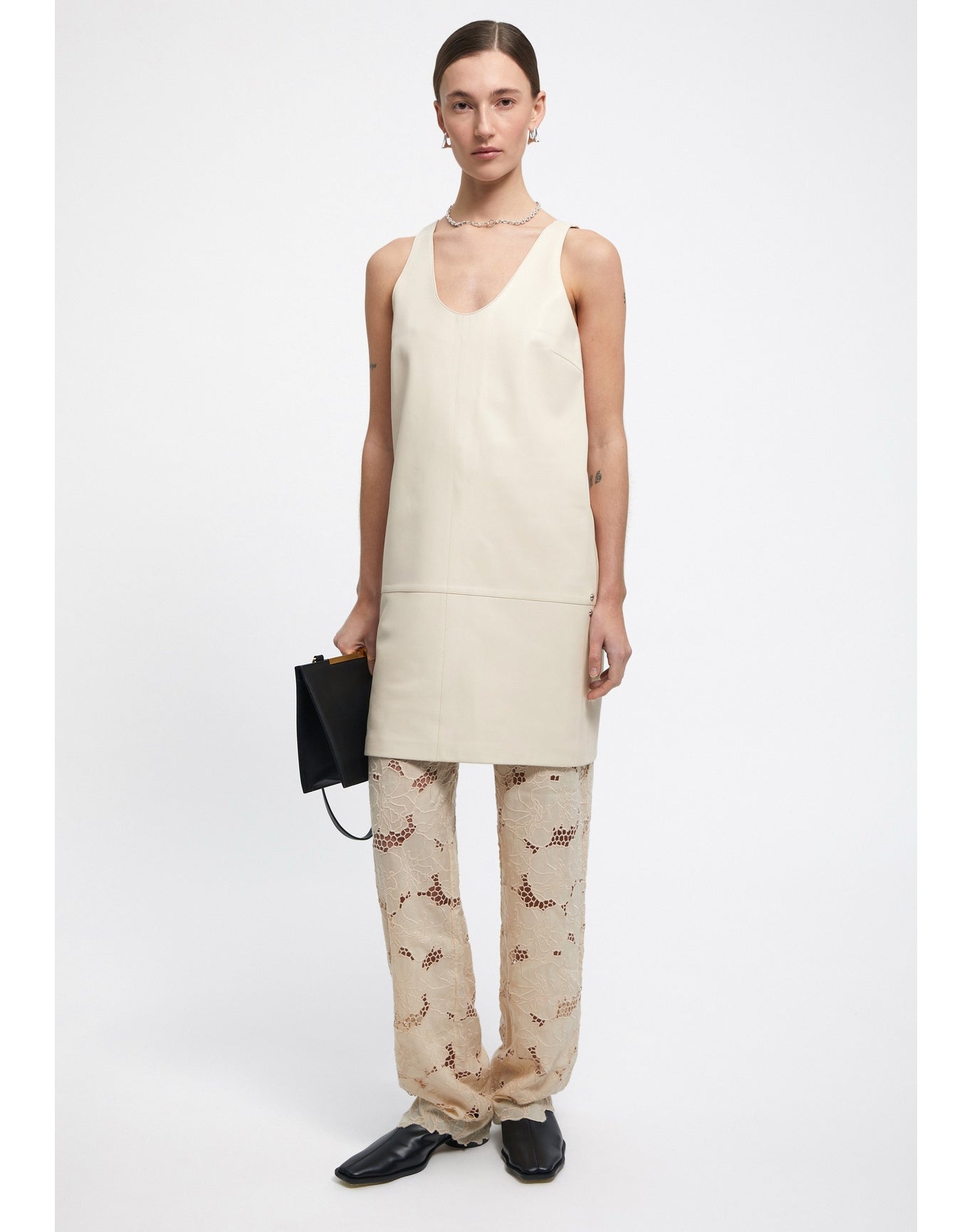 Adella | Leather Mini Dress | Buttermilk
