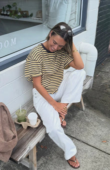 Clara Star Denim Low Rise Jeans | White