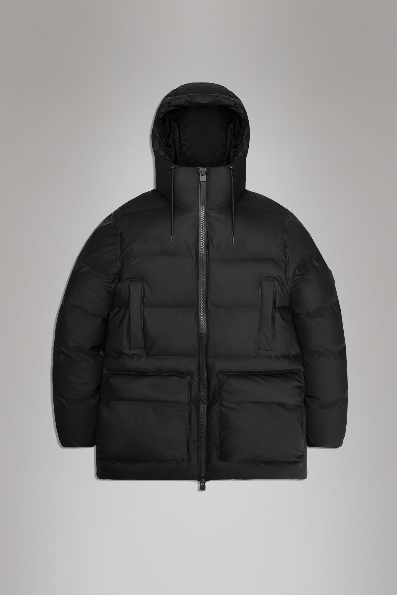 Alta Long Puffer Cargo Jacket | Black