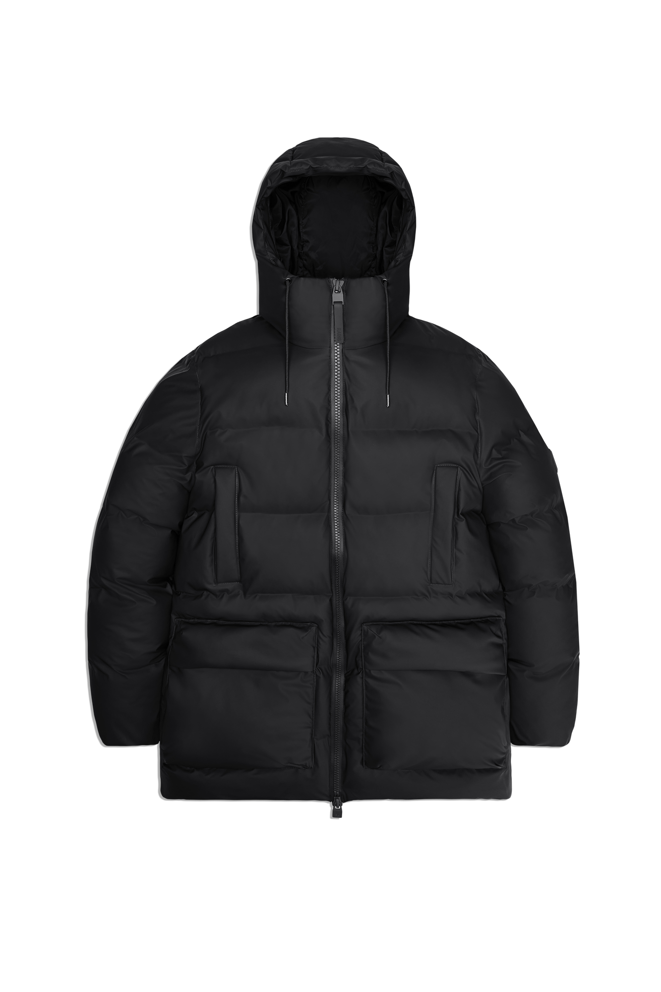 Alta Long Puffer Cargo Jacket | Black Grain