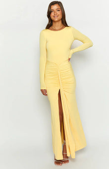 Amber Glow Long Sleeve Maxi Dress | Yellow