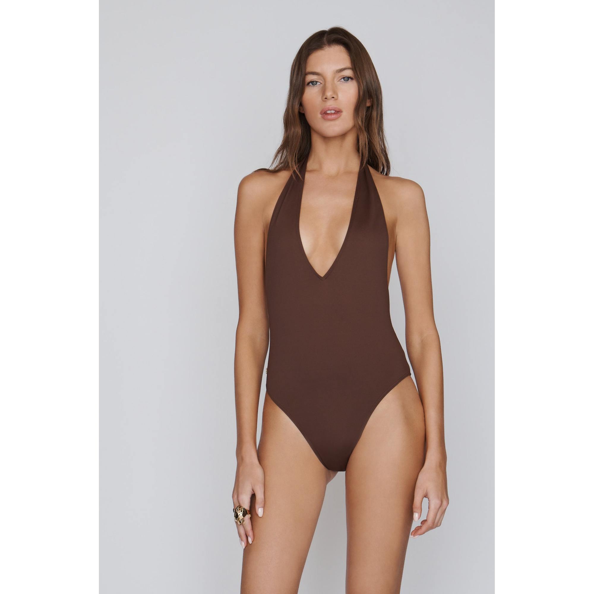 Amelia Halter One Piece | Chocolate