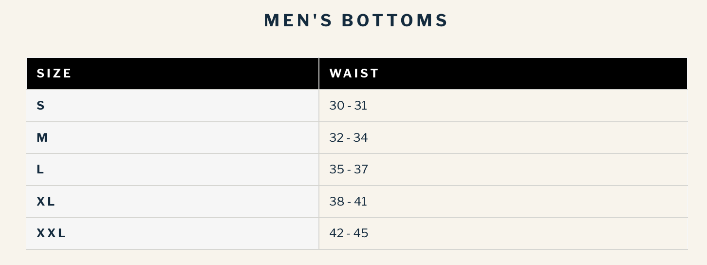 Product size guide