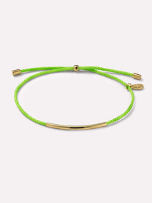 Cord Bracelet - Green Cord Bracelet | 14K Gold on Brass | Nylon