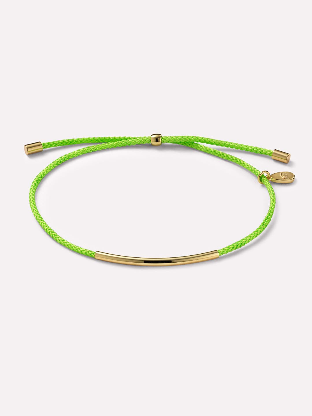 Cord Bracelet - Green Cord Bracelet | 14K Gold on Brass | Nylon