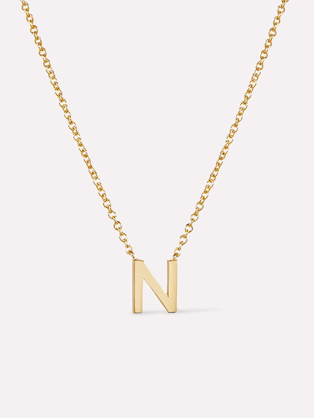 Gold Initial Necklace - Letter Necklace | 14K Gold on Sterling Silver