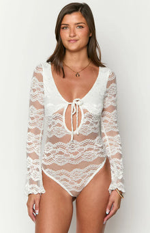 Angel Lace Bodysuit | White