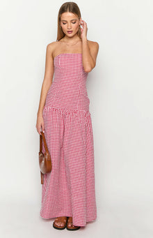 Angela Maxi Dress | Red Gingham
