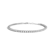 Lab Grown White Sapphire Tennis Anklet Vermeil White Gold First